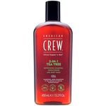 AMERICAN CREW 3IN1 TEA TREE plaukų šampūnas, kondicionierius ir kūno prausiklis, 450 ml