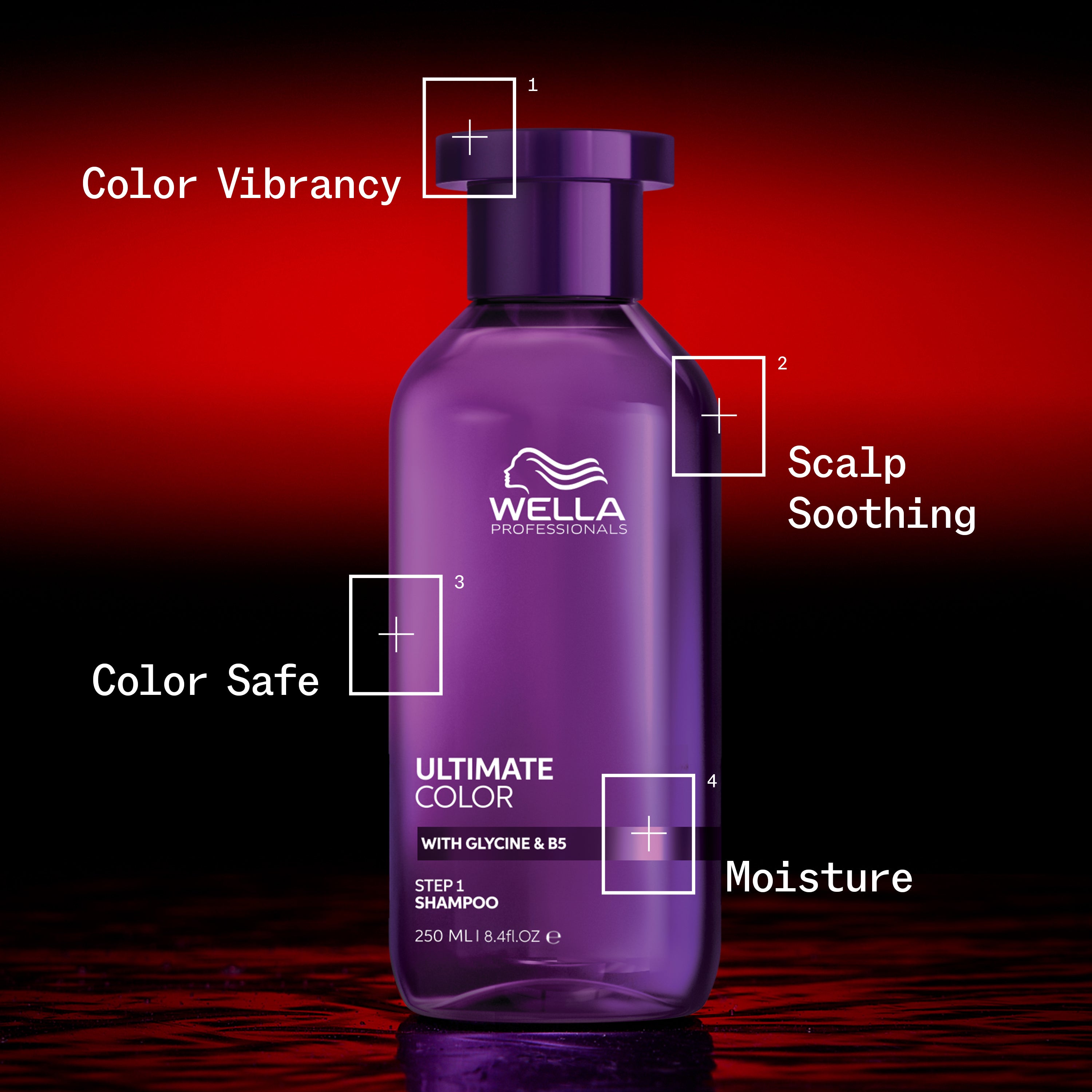 ULTIMATE COLOR Shampoo – Dažytų plaukų šampūnas be sulfatų STEP 1, 100 ml