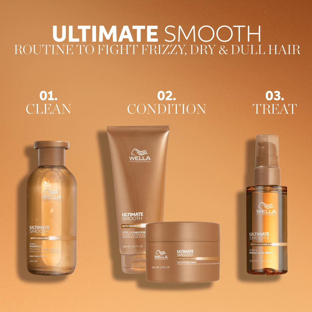 ULTIMATE SMOOTH maitinantis šampūnas STEP 1 Su SKAVALNU ir OMEGA-9 1000 ml