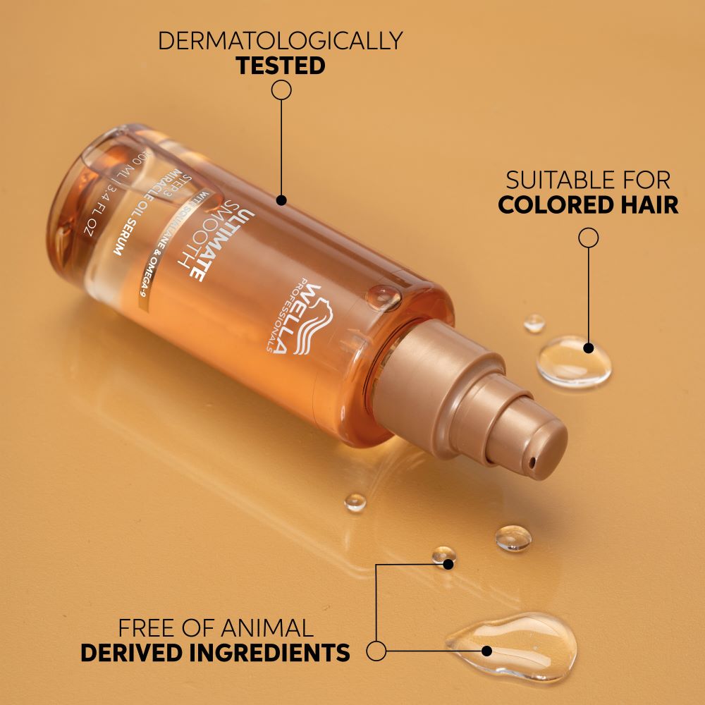 ULTIMATE SMOOTH MIRACLE plaukus per 90 s pamaitinantis aliejinis serumas STEP 3 Su SKAVALNU ir OMEGA-9 100 ml
