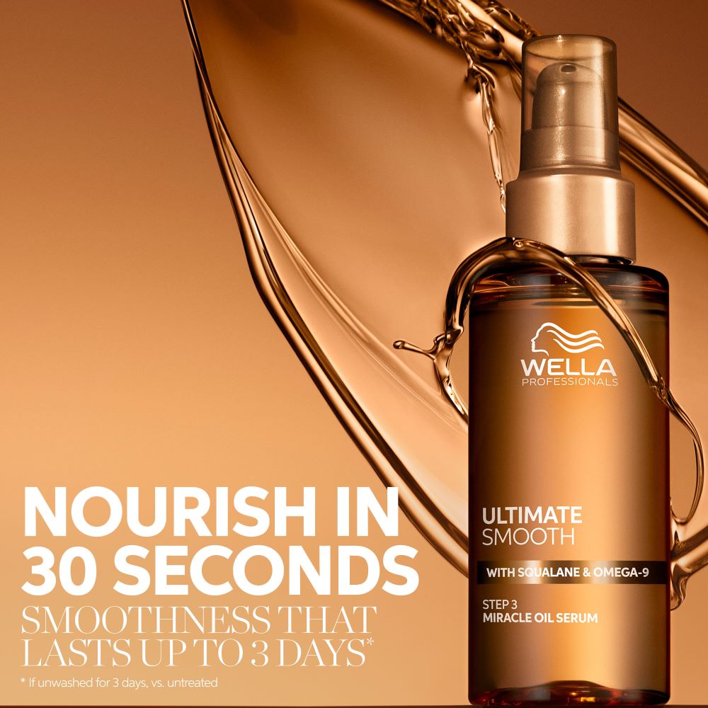 ULTIMATE SMOOTH MIRACLE plaukus per 90 s pamaitinantis aliejinis serumas STEP 3 Su SKAVALNU ir OMEGA-9 100 ml