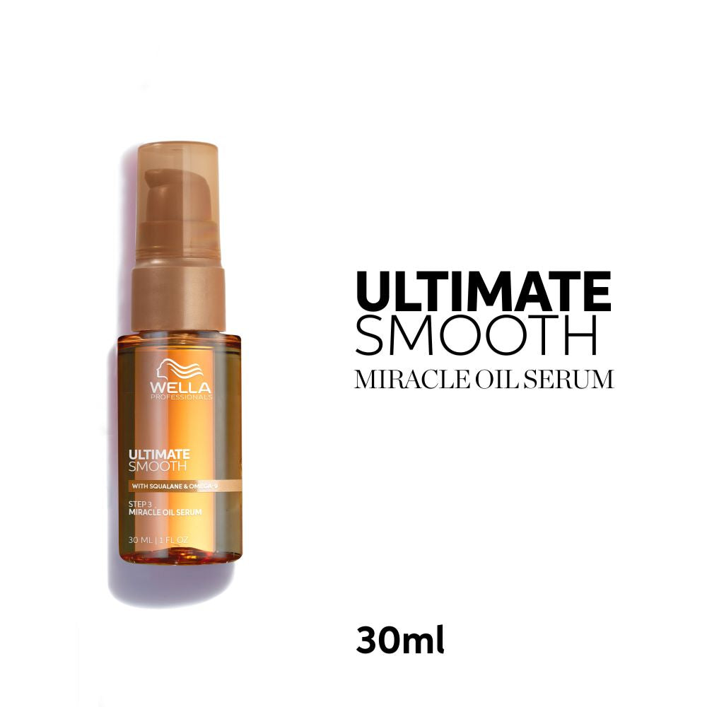 ULTIMATE SMOOTH MIRACLE plaukus per 90 s pamaitinantis aliejinis serumas STEP 3 Su SKAVALNU ir OMEGA-9 30 ml
