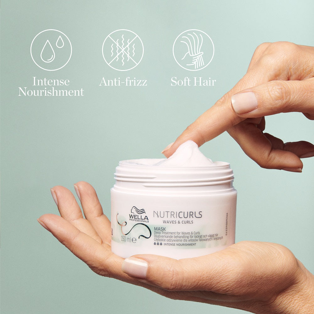 NUTRICURLS Deep Treatment - Maitinanti garbanotų ir banguotų plaukų kaukė 150ml