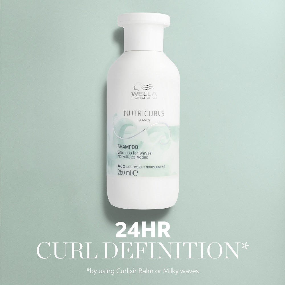 NUTRICURLS Shampoo - Lengvas šampūnas banguotiems plaukams 250ml